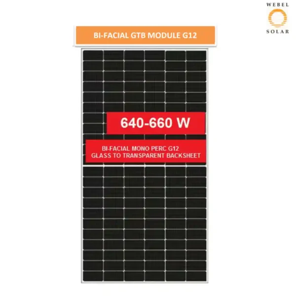 Websol W6600-GTB-MP – 640–660Wp Bifacial Mono PERC Half-Cut Solar Module