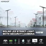 400W Solar Street Light with CCTV Camera | Motion Sensor LED Security Lamp for Outdoor, Garden & Roadways - Image 7