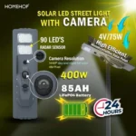 400W Solar Street Light with CCTV Camera | Motion Sensor LED Security Lamp for Outdoor, Garden & Roadways - Image 6