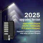 Solar Road Light Waterproof Motion Sensor Lamp for Outdoor Home Garden with Remote Control (300W) - Image 2