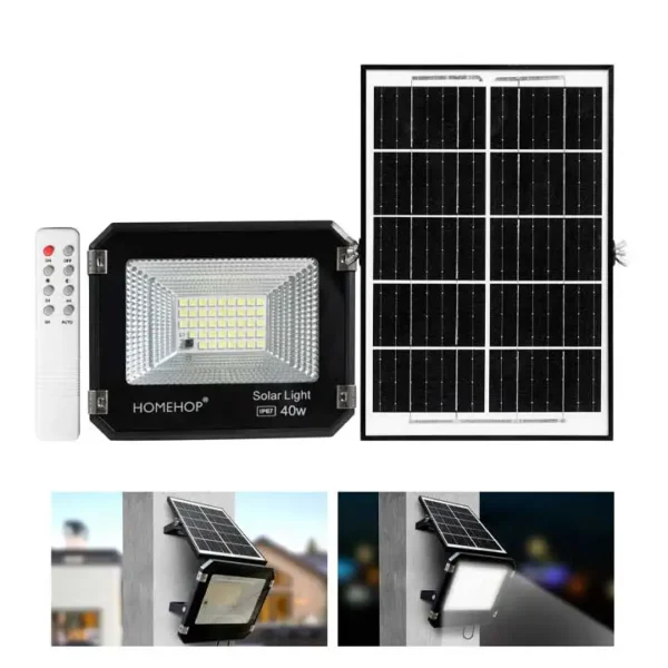 Solar Flood Light Outdoor 40W Waterproof Automatic Security Wall Lamp For Home, Garden, Patio and Pathway
