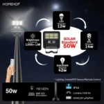 50W Solar Street Light with Waterproof Motion Sensor – Automatic Outdoor LED Lighting - Image 3