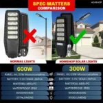 Solar Road Light Waterproof Motion Sensor Lamp for Outdoor Home Garden with Remote Control (300W) - Image 4