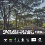 600W Solar Street Light with CCTV Camera | Motion Sensor LED Security Lamp for House, Garden & Roadways - Image 6