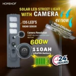 600W Solar Street Light with CCTV Camera | Motion Sensor LED Security Lamp for House, Garden & Roadways - Image 2