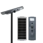 300W Solar Street Light with Motion Sensor & CCTV Camera | LED Post Lamp for Home, Garden & Outdoor Security