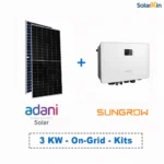 3kW On-Grid Solar Kit – Adani DCR Panels with Sungrow Inverter
