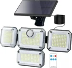 Solar Security LED Floodlight – Motion Sensor + Remote, Cool White Waterproof Outdoor Light for Homes, Warehouses & Premises