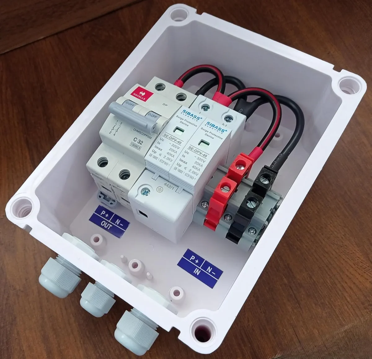 Kenbrook ACDB Single Phase – Inbuilt Havells 32A AC MCB & Sibass 320V AC SPD (1kW – 7kW Range) - Image 3