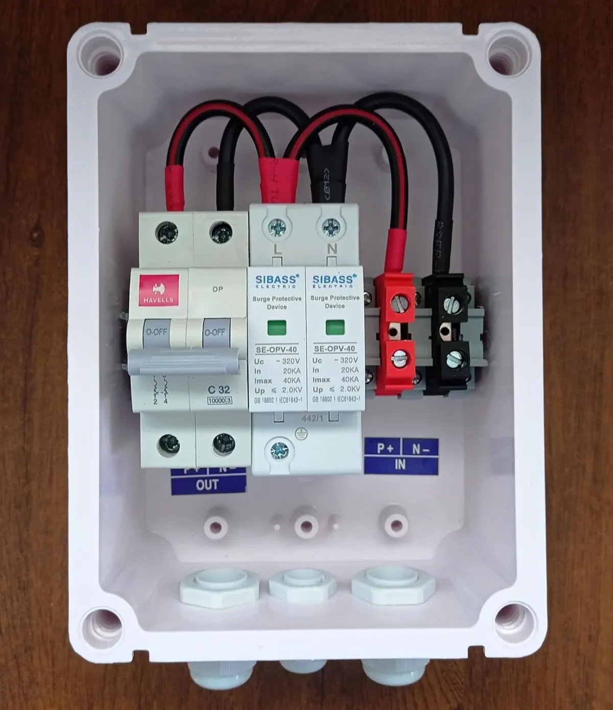 Kenbrook ACDB Single Phase – Inbuilt Havells 32A AC MCB & Sibass 320V AC SPD (1kW – 7kW Range) - Image 5