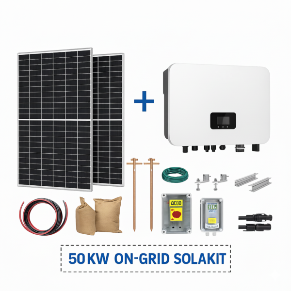 50 kW Commercial Solar Power Plant – High-Efficiency 3-Phase Grid-Tie Industrial Solar System