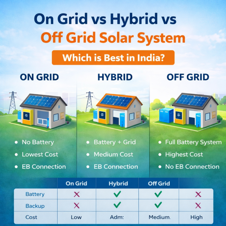 on grid vs hybrid vs off grid solar system