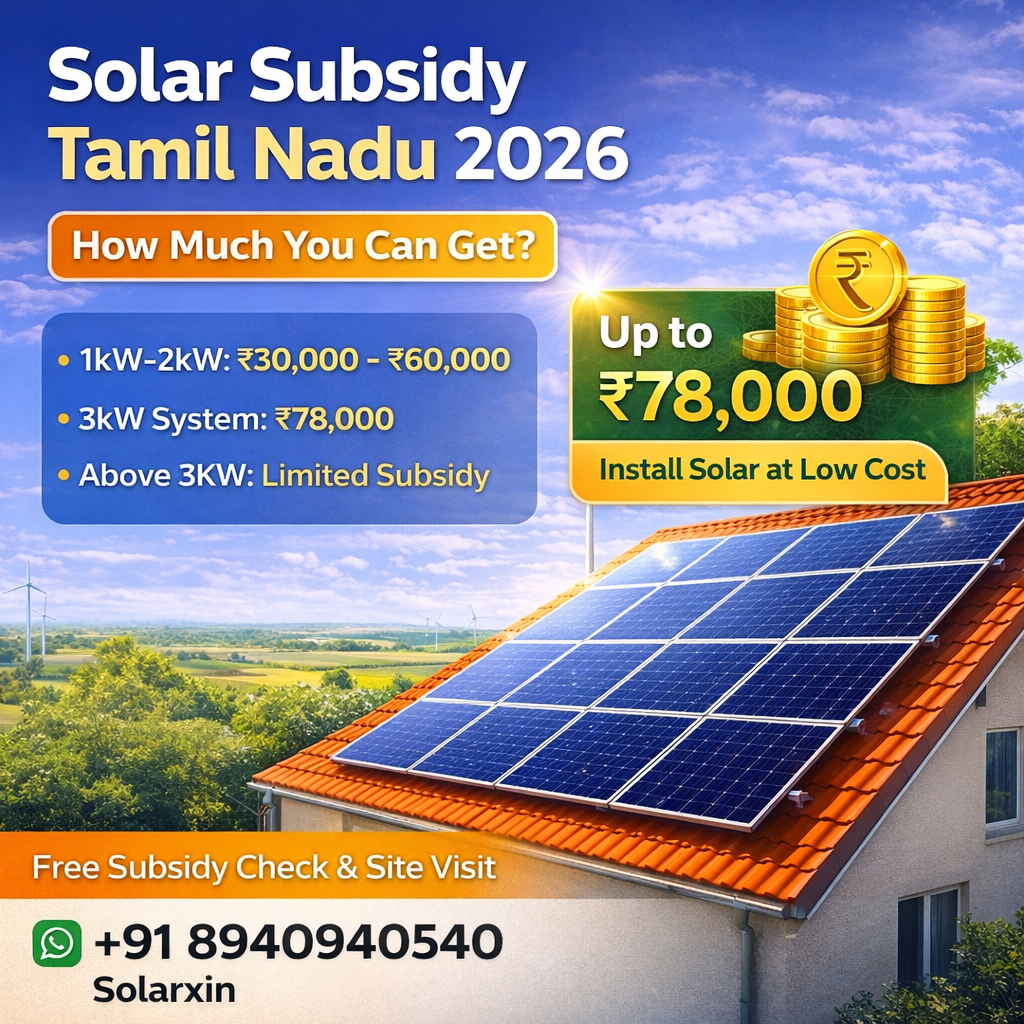 Solar subsidy Tamil Nadu rooftop system 2026
